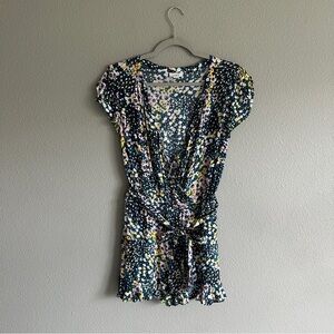 Loft Floral Wrap Tie Wait Romper XS